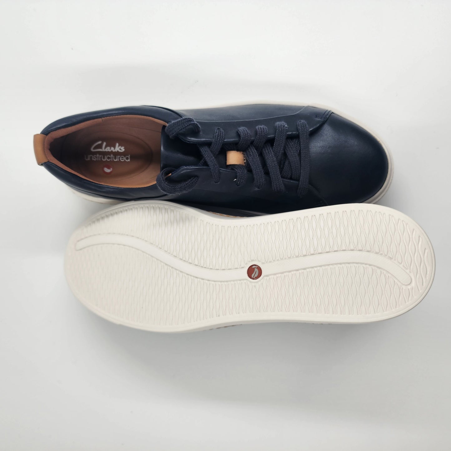 Clarks Black/white Standard Fit Leather Un Maui Lace Shoes - UK 5