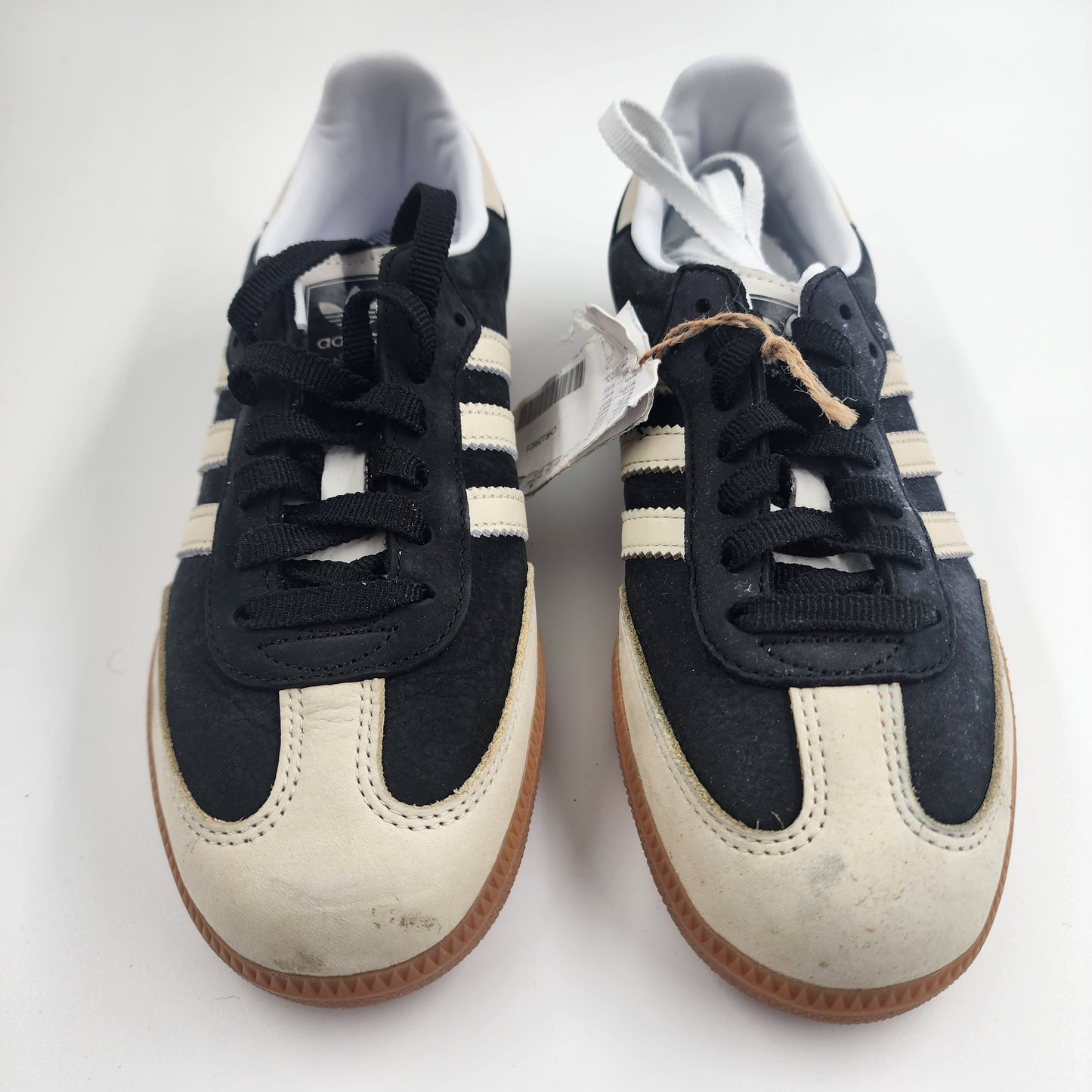 Adidas Originals Samba OG trainers in black and beige suede - UK 6