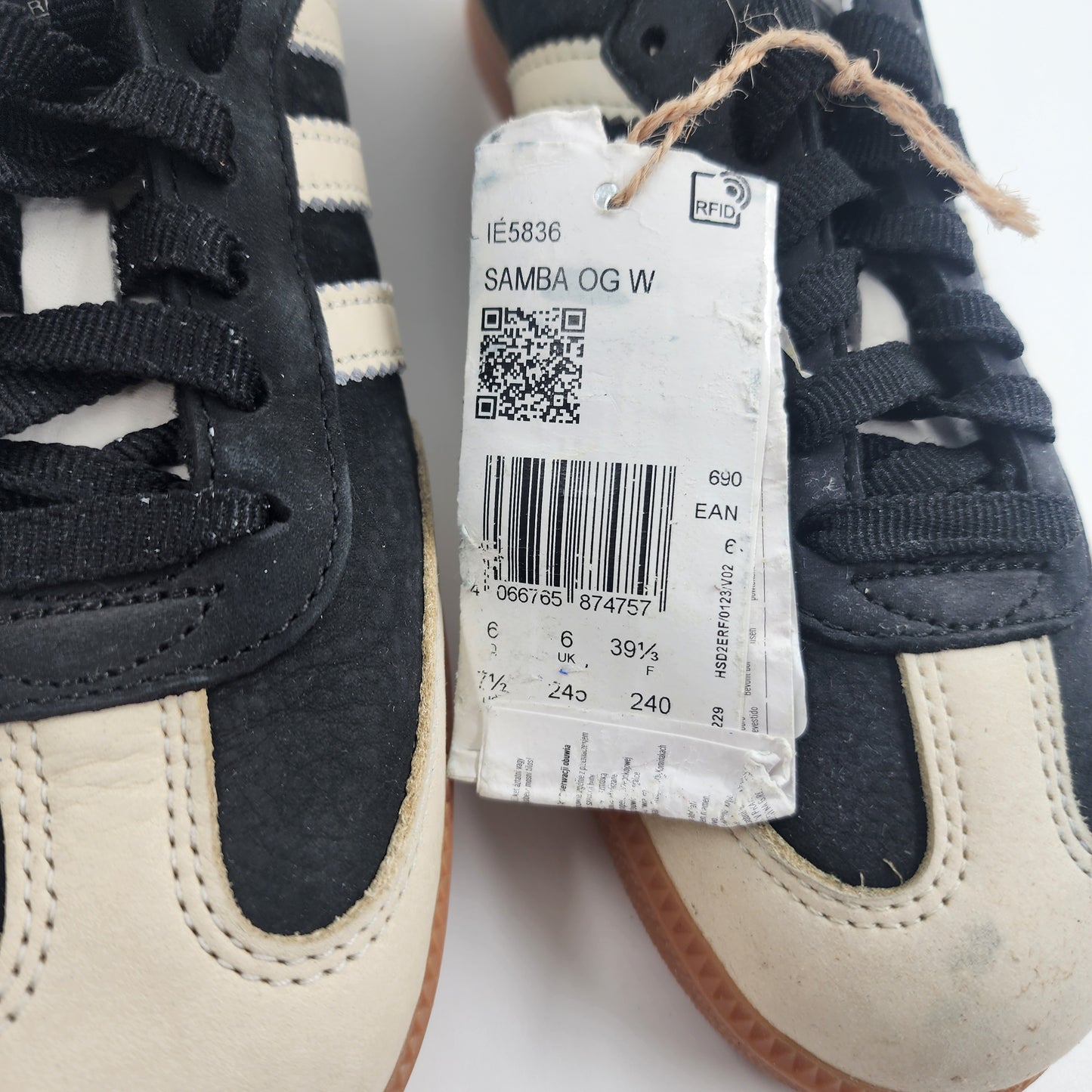 Adidas Originals Samba OG trainers in black and beige suede - UK 6