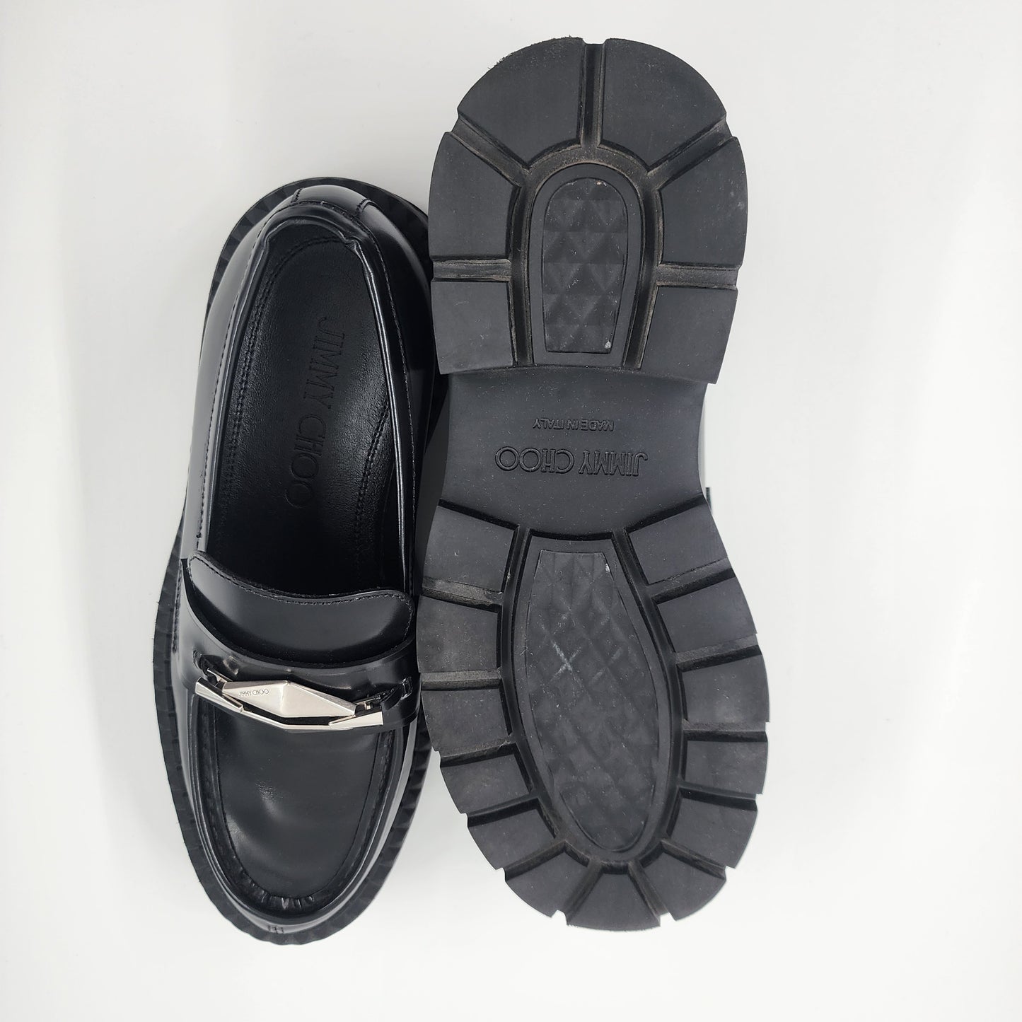Jimmy Choo Marlow Diamond leather loafers - EU 38 UK 5