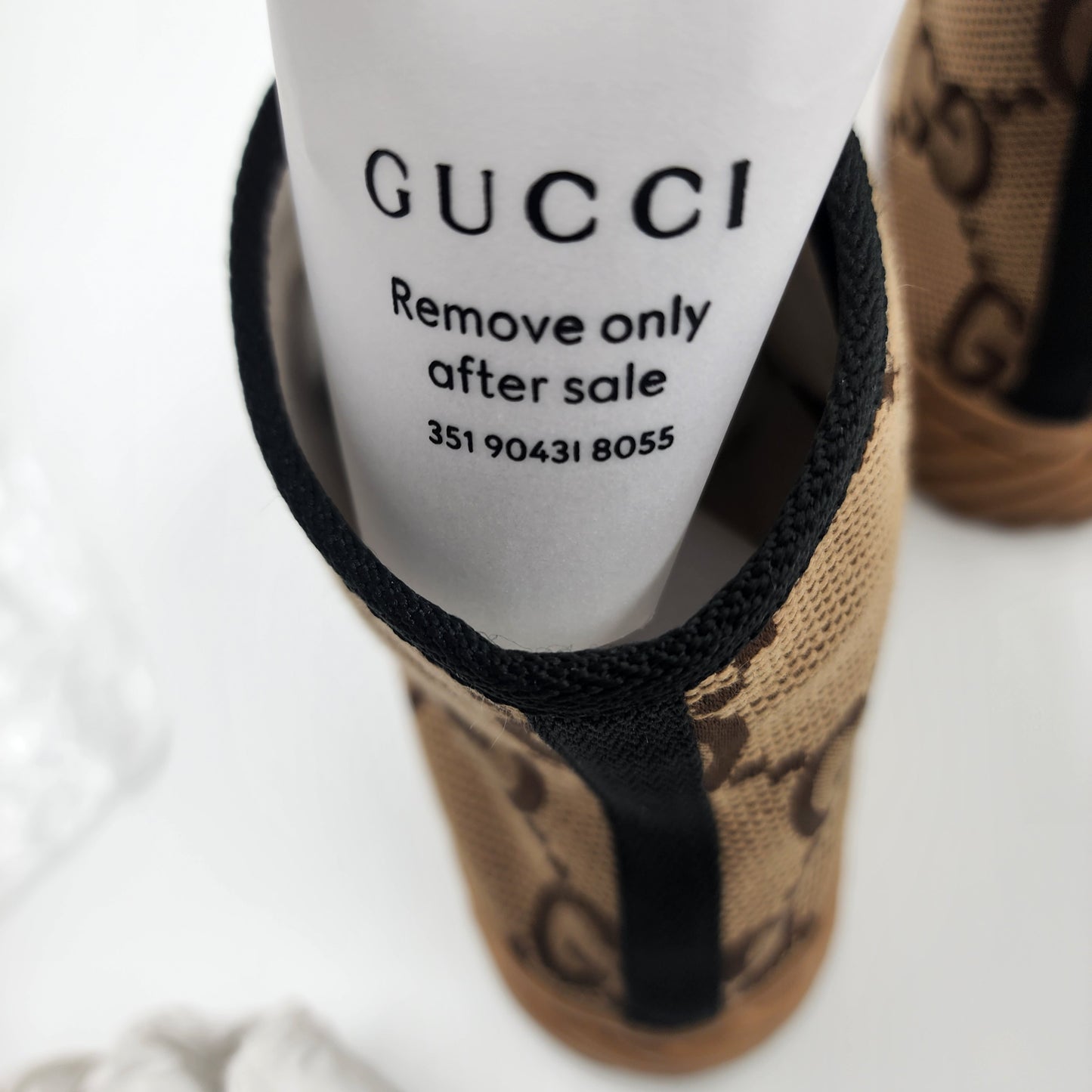 Gucci Maxi GG Logo High-Cut Sneakers 703034 Brown Beige - EU 39