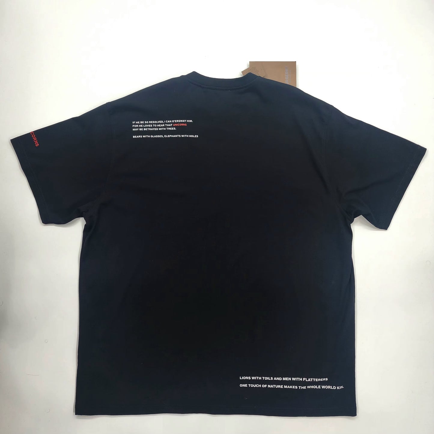 Burberry Love Pigeon Men's Black T-Shirt - XL