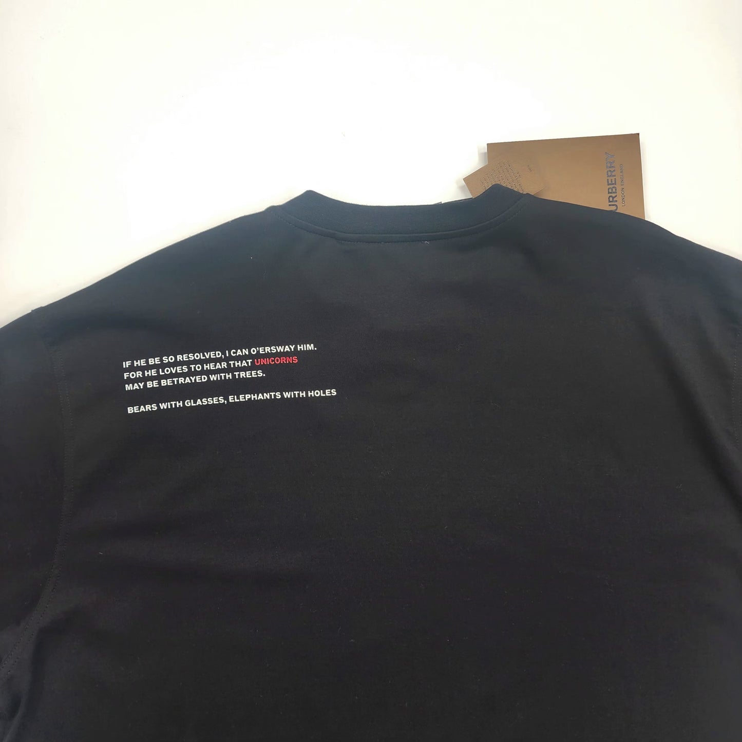 Burberry Love Pigeon Men's Black T-Shirt - XL