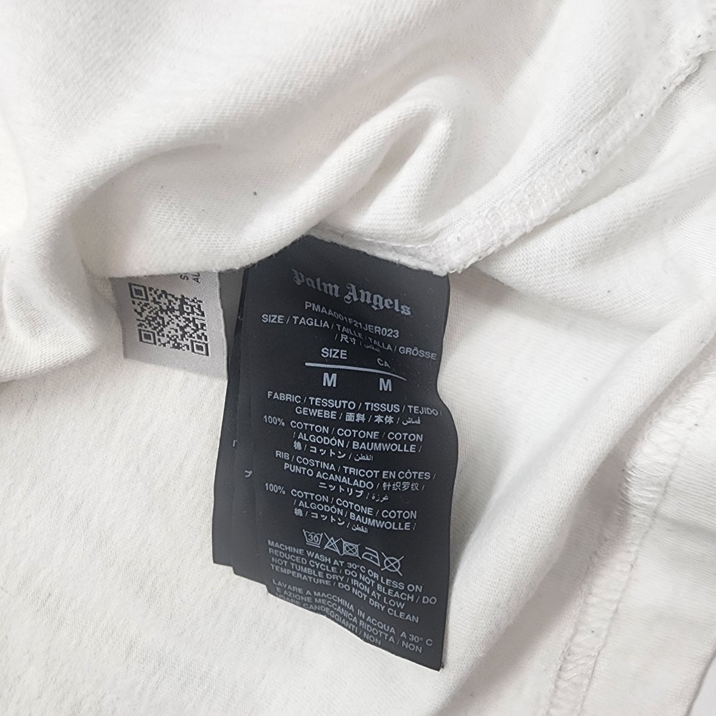Palm Angels Crew Neck White T-Shirt - Size M