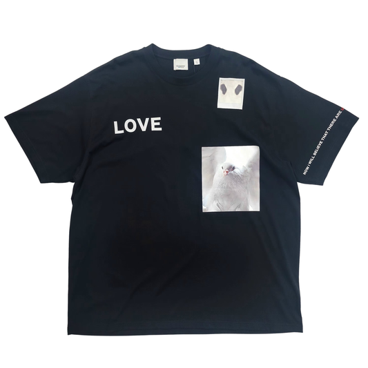 Burberry Love Pigeon Men's Black T-Shirt - XL