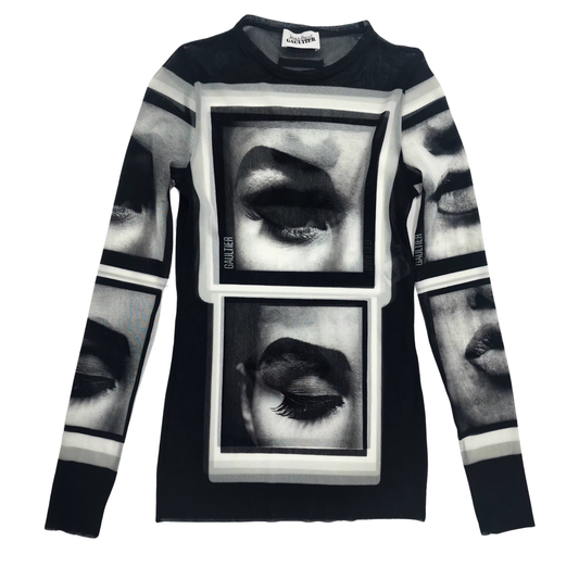 Jean Paul Gaultier Eyes & Lips Mesh Women's T-Shirt - L