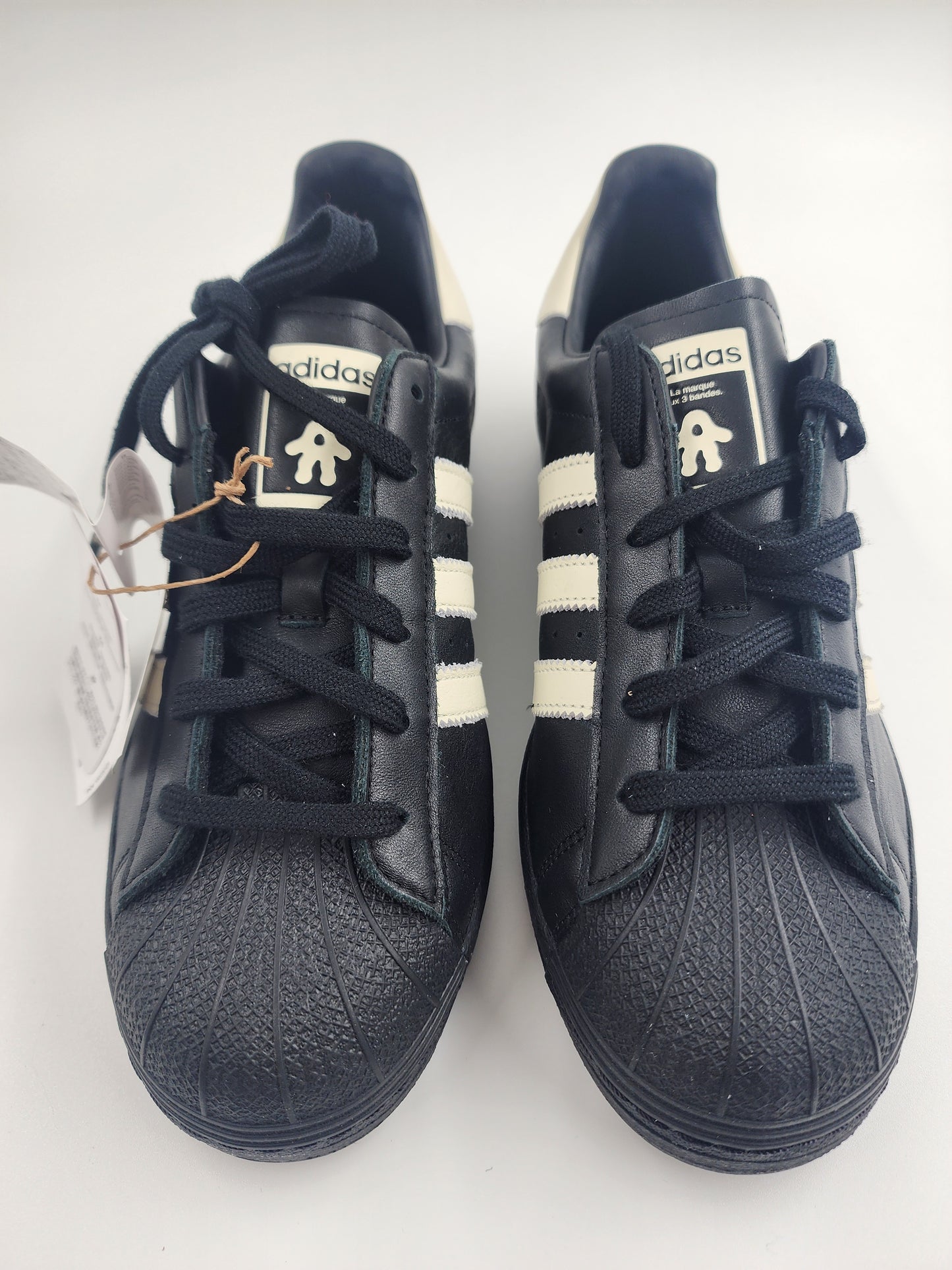 Adidas Superstar 80s Deux Leather Shoes 'Black/White' - UK 7.5
