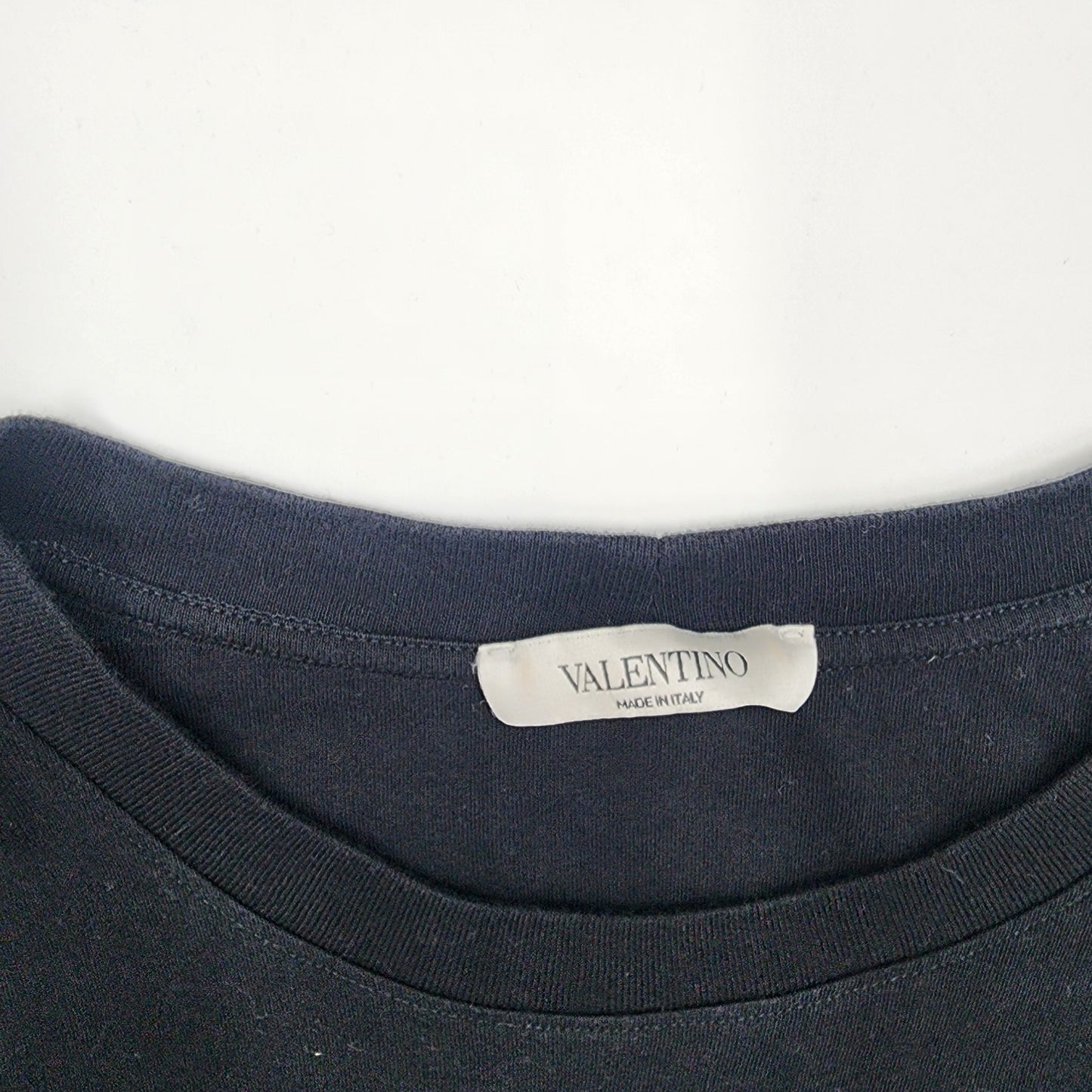 Valentino Black VLTN Logo Print T-Shirt - M