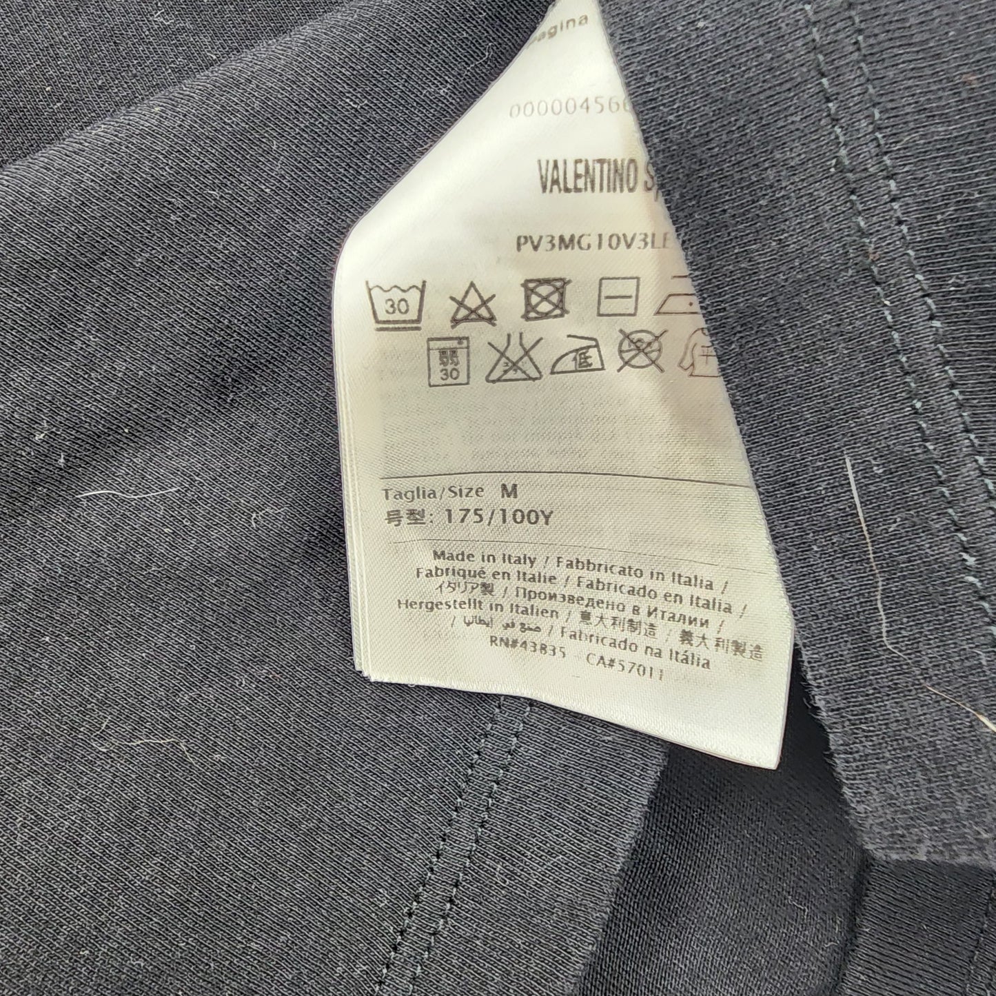 Valentino Black VLTN Logo Print T-Shirt - M