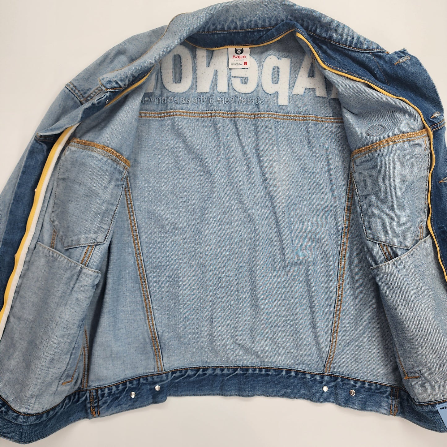 Aape By Bathing  Blue Denim Unisex Jacket - L