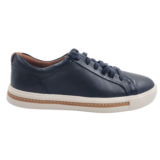 Clarks Black/white Standard Fit Leather Un Maui Lace Shoes - UK 5