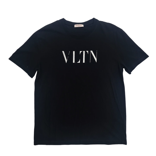 Valentino Black VLTN Logo Print T-Shirt - L