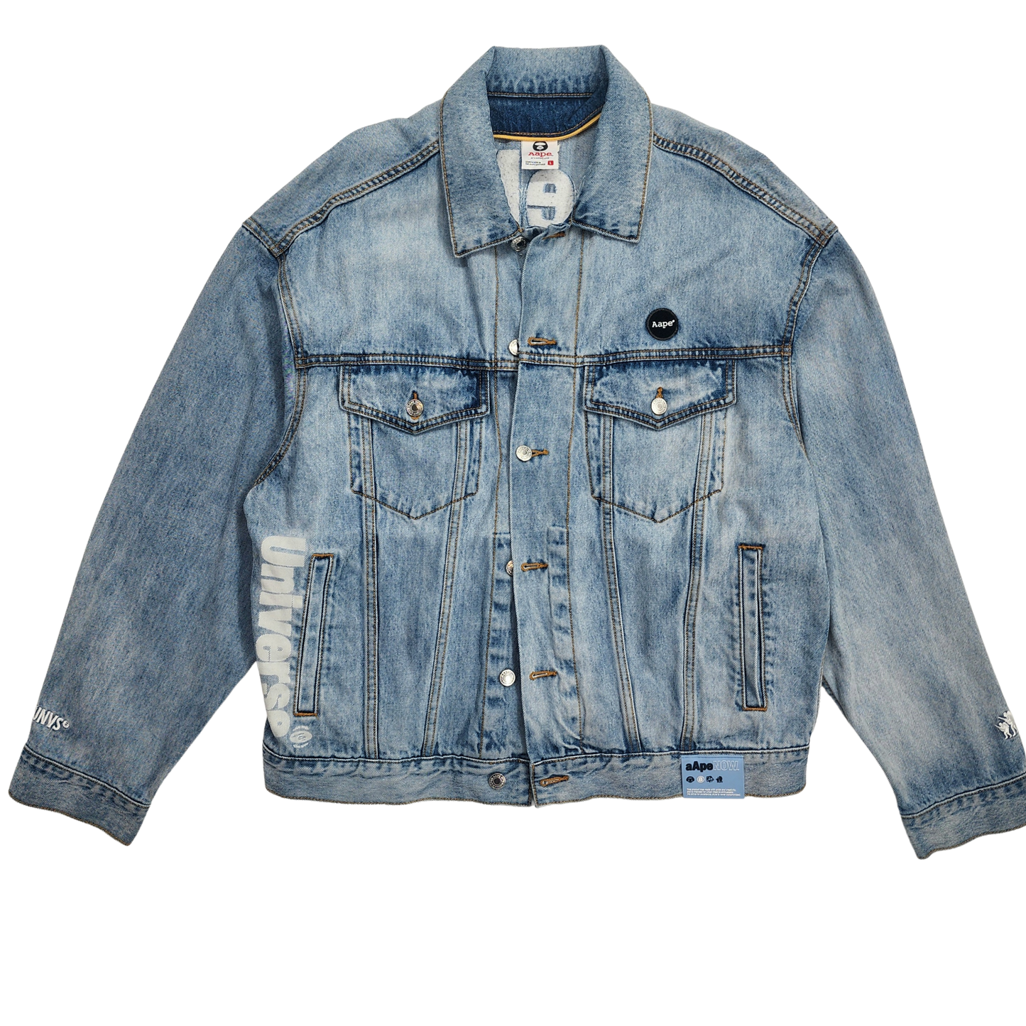 Aape By Bathing  Blue Denim Unisex Jacket - L