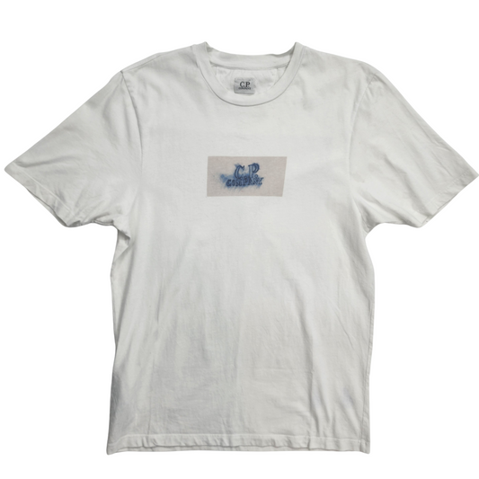 C.P Company Hand Blurry Logo Printed Jersey T-Shirt White - Size XS